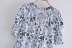 V-Neck lace-up Ruffle short sleeve floral Dress NSXDX121606