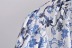 Vestido floral de manga corta con volantes y cordones con cuello en V NSXDX121606