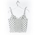 wrap chest sling slim polka dot print vest NSXDX121608