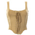 sling slim wrap chest lace-up solid color vest NSSWF121618