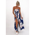 summer floral print wrapped chest lace-up slit jumpsuit NSCXY121646