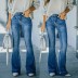 blue low-waist wash flared jeans  NSCXY121664
