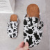buckle cow pattern printed Canvas slippers NSYBJ121712