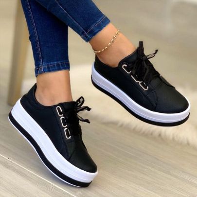 Thick Bottom Round Toe Sneakers NSYBJ121720
