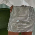 falda ceñida plateada con cintura alta y lentejuelas a la cadera NSCBB121734