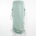 solid color high-waist tooling elastic drawstring skirt NSCBB121735