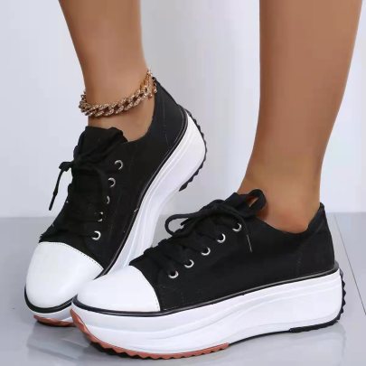 Low-top Thick-soled Canvas Shoes NSYBJ121741
