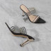 zapatillas de tacón de aguja de goma dorada con diamantes de imitación de palo NSYBJ121747
