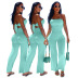 high-waisted wide-leg hollow lace-up backless solid color jumpsuit NSGMT121760
