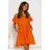 solid color word neck short-sleeved layered short dress  NSCXY121787