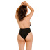 plus size v-neck hanging neck backless solid color one-piece swimsuit NSYDS121806