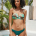 print sling wrap chest high waist bikini two-piece set NSYDS121812