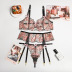 pink petal embroidery sling bow underwear three-piece set  NSHLN121819