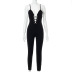 sling low-cut backless tight solid color jumpsuit NSCBB121841