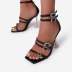 square head rhinestone belt buckle wine glass heel sandals NSYBJ121864