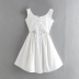 solid color Tie Back Cutout Slim Fit Cotton Mini Dress NSLAY122276