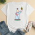 Statue of Liberty pattern printing short-sleeved round neck T-shirt NSYID123097