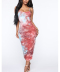 backless suspender tight long tie-dye dress NSHFH122222