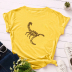 Poisonous scorpion pattern printing short-sleeved slim round neck T-shirt NSYID126441