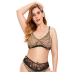 Plus Size sling low-cut high waist leopard print lace underwear set NSLXQ123092