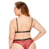 Plus Size sling high waist color matching lace see-through underwear set NSLXQ123087