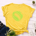 Green technology rotating text pattern printing short-sleeved slim round neck T-shirt NSYID126439