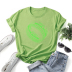 Green technology rotating text pattern printing short-sleeved slim round neck T-shirt NSYID126439