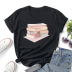 books pattern printing short-sleeved slim round neck T-shirt NSYID126438