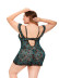 Plus Size sling Embroidery backless low-cut see-through Pajamas NSLXQ123079