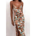 vestido escotado con abertura y cordones con estampado floral NSCXY121957