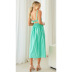 summer solid color square neck backless casual mid-length dress  NSCXY121965