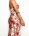 sexy floral print deep V waist-girding sling dress NSCXY121967