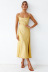 summer square neck backless double-layer slit sling dress NSCXY121982