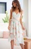 gradient color print irregular hem lace-up mid-length sling dress  NSCXY121983