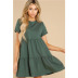 solid color short-sleeved layered layered short t-shirt dress  NSCXY121997