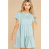 solid color short-sleeved layered layered short t-shirt dress  NSCXY121997
