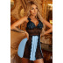 hollow lace suspenders deep V-neck dress NSQMY122003