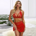 solid color embroidery slip lace see-through three-piece set NSQMY122044