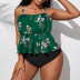 large size floral print ruffled high waist tankini two-piece swimsuit  NSJHD122052