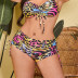 large size leopard print high waist bikini split two-piece swimsuit NSJHD122055