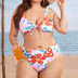 plus size floral print high-waist split bikini two-piece swimsuit  NSJHD122061