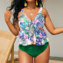 large size floral print loose ruffled tankini split two-piece swimsuit NSJHD122063