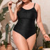 black large size one-piece sling swimsuit NSJHD122065