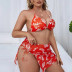 sexy large size print halterneck split bikini three-piece swimsuit  NSJHD122068