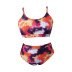 plus size tie-dye print high waist split two-piece swimsuit  NSJHD122069