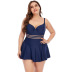 plus size sling hollow backless solid color one-piece swimsuit NSYDS122076