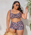 plus size print/solid color sling backless high waist two-piece swimsuit NSYDS122082
