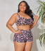 plus size print/solid color sling backless high waist two-piece swimsuit NSYDS122082