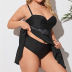 plus size sling backless high waist solid color Tankini two-piece set NSYDS122084
