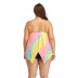 Plus Size V-Neck Printed top Boxer Shorts Swimwear set NSYDS122097